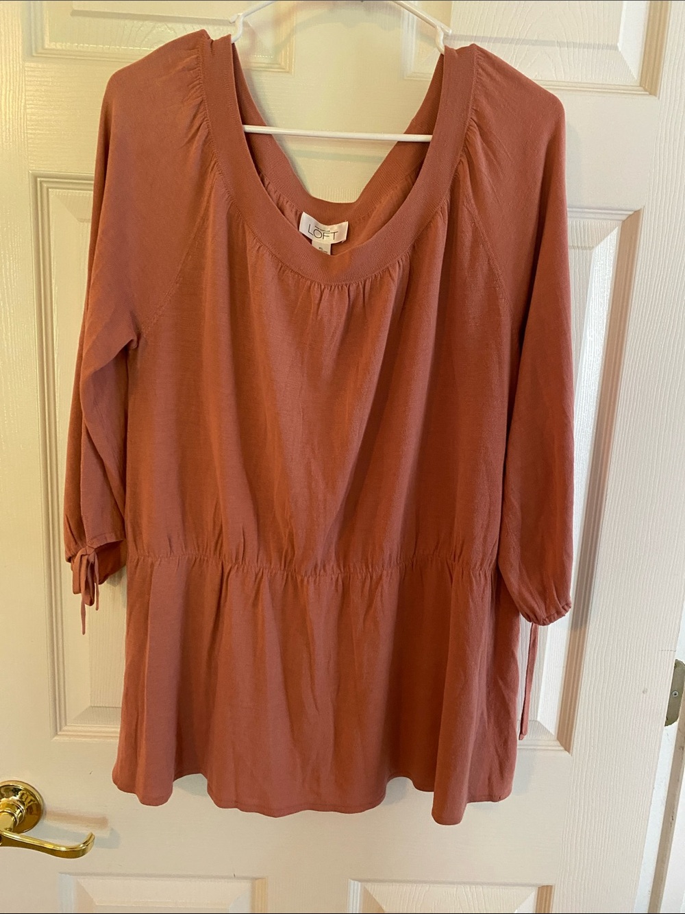 LOFT lightweight sweater 3/4 tie sleeves